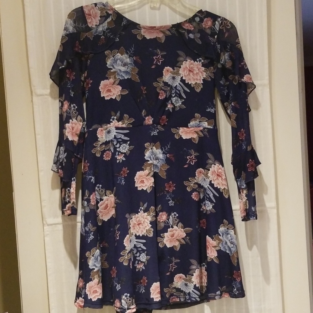 Girls Trixxi Girl Navy Floral Dress